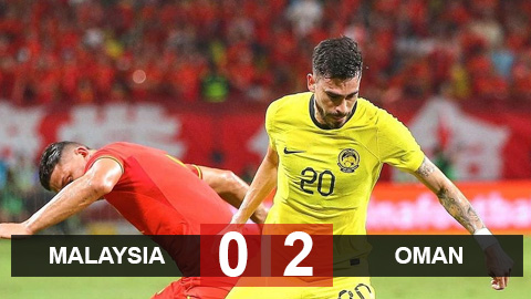 Kết quả Malaysia 0-2 Oman:  Malaysia đứng trước nguy cơ bị loại